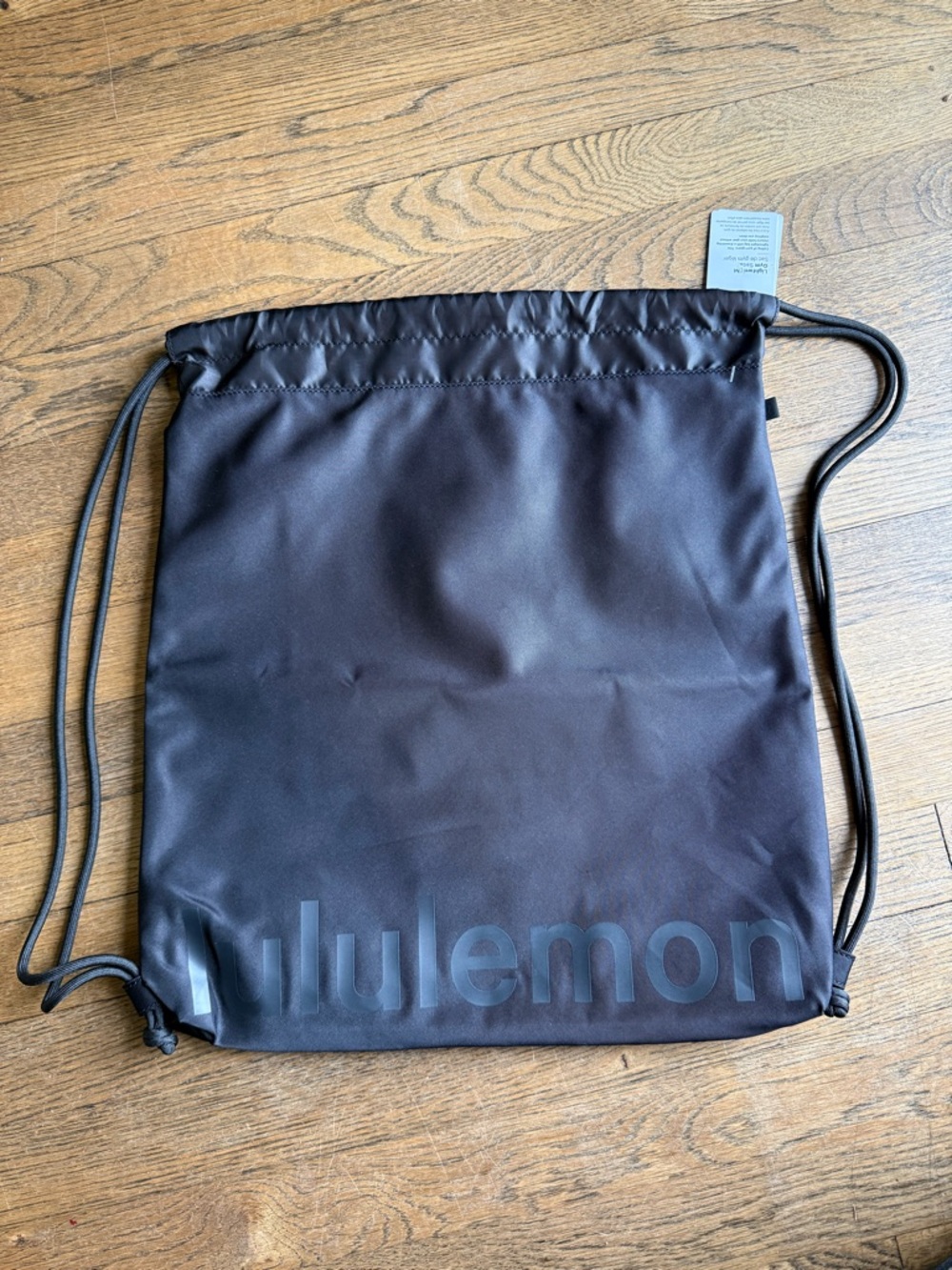 Lululemon Athletica Black Lightweight Gym Sack Drawstring Sling Cinch Bag NEW!